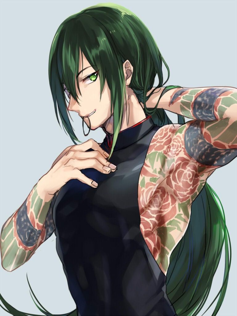 Male anime characters with tattoos