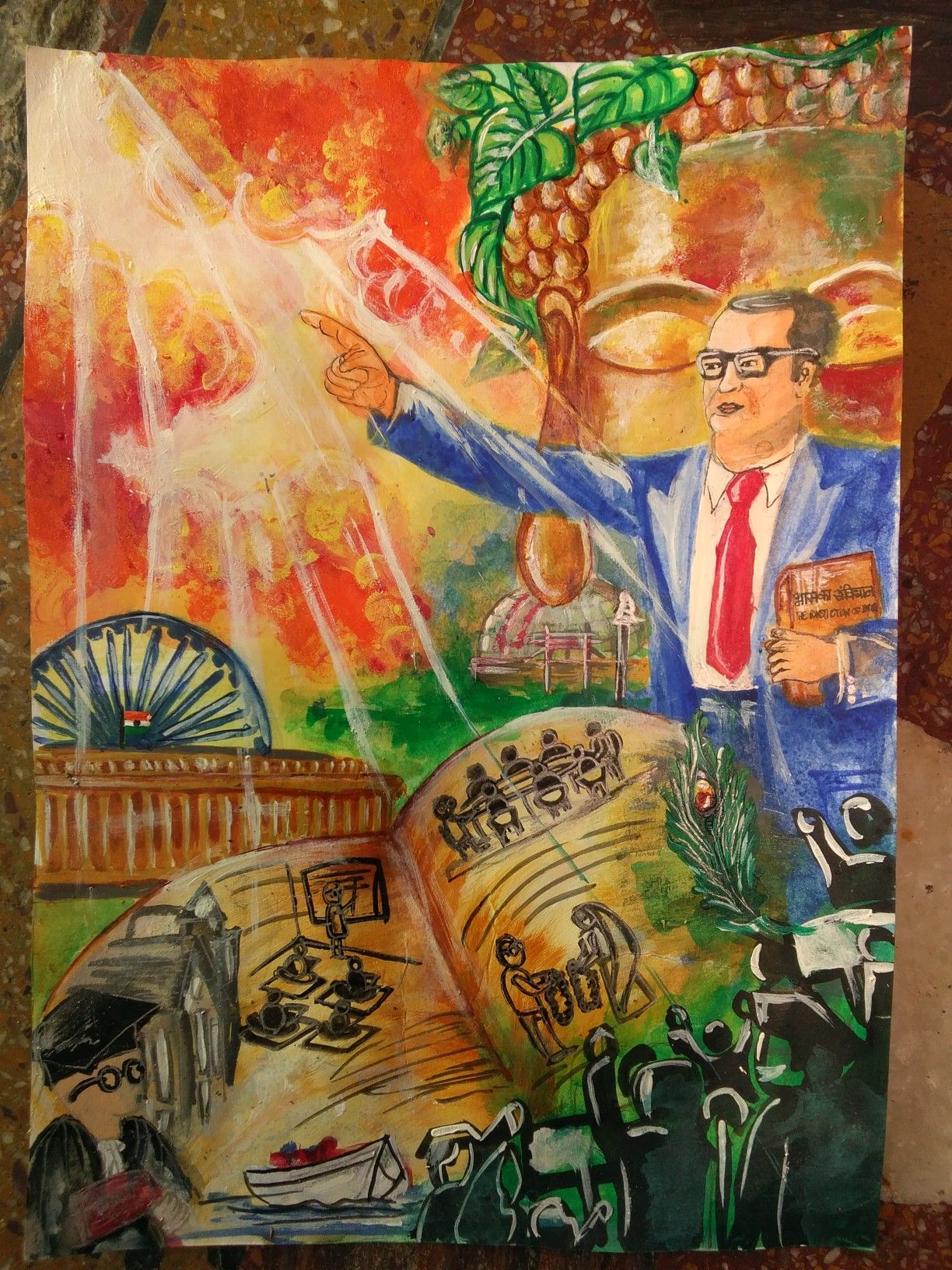 Poster On Life Of B R Ambedkar Earth Day Drawing Poster Art Canvas poster-on-life-of-b-r-ambedkar-earth-day-drawing-poster-art-canvas