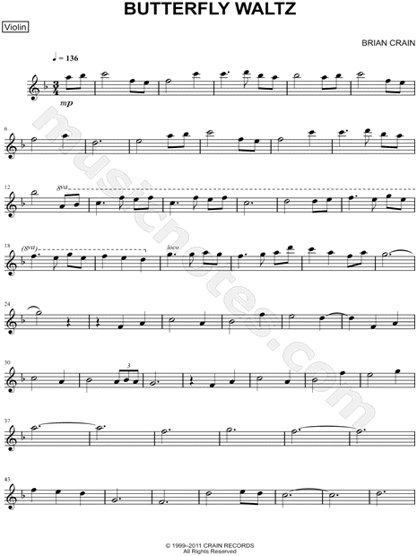print and download butterfly waltz violin part sheet music by if i were a butterfly sheet music