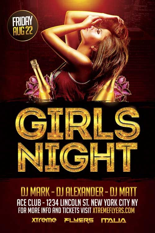 ladies night flyer template dj flyer pinterest flyer template
