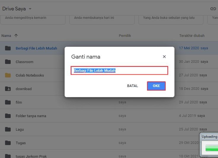 ganti nama file di google drive