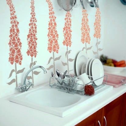 Stencil For Walls Foxglove Flower Stenciloliveleafstencils Glamorous Kitchen Stencil Designs Design Ideas Stencil For Walls Foxglove Flower Stenciloliveleafstencils Adorable Kitchen Stencil Designs Design Inspiration