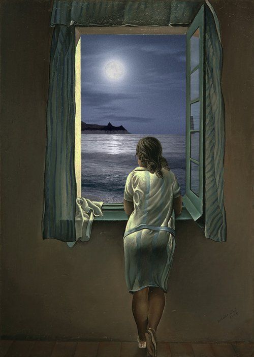 Image result for paintings and artwork moon at the window