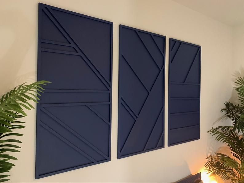 Contemporary Minimalist Wall Art Panels Geometric Wall Art Etsy In 2021 Wall Art Sets Panel Wall Art Etsy Wall Art