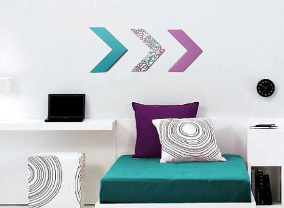 Arrow Wall Decor Teal Purple Wooden Arrows Dorm Room Handmade Arrow Wall Decor Teal Purple Wooden Arrows Dorm Room Handmade