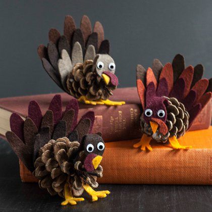 25 pretty pinecone crafts for preschoolers children pinterest felt and pinecone turkeys