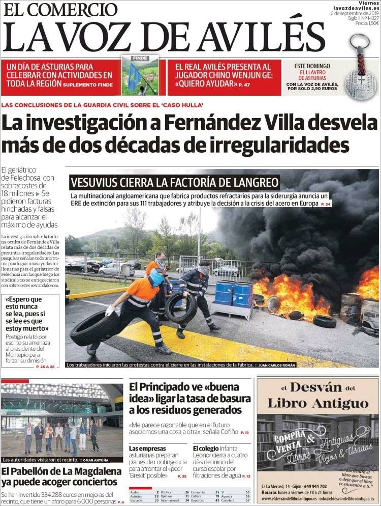 La Voz De Avilés 6 De Septiembre De 2019 Guardia Civil La Voz Portadas De Periodicos