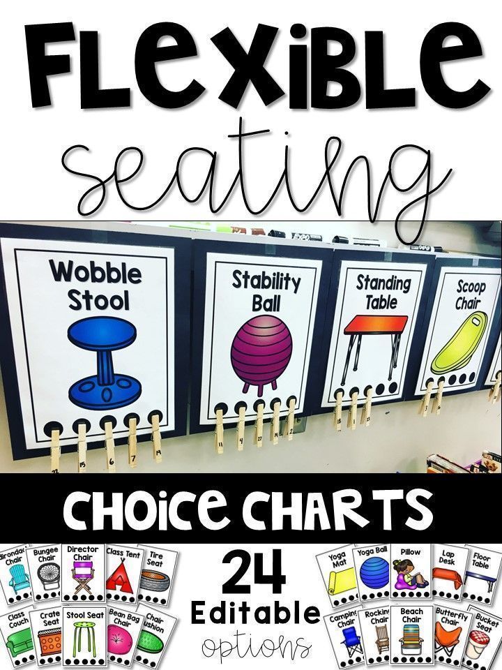 flexible seating choice charts editable chart management and choice charts