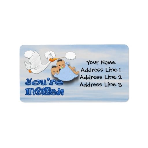 Twin Boys - Stork Baby Shower Address Labels | Zazzle.com | Stork baby showers, Twin boys, Twin ...