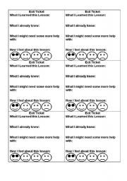 english worksheet exit slips with smiley faces template chemistry