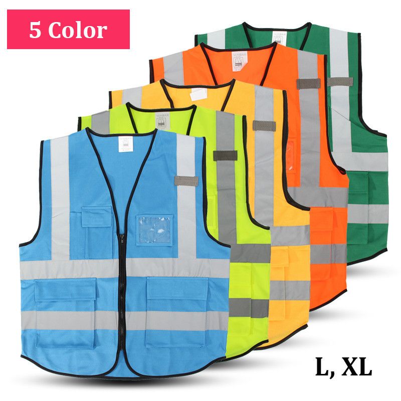 Gilet de s/écurit/é XXL jaune fluo Veste Signal dalerte professionnel infroissable Bandes r/éfl/échissantes Fermeture /Éclair avec quatre grandes poches XXL