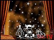Aufkleber Fensterbild Elch Schlitten Weihnachten, #aufkleber #Elch #Fensterbild #SCHLITTEN #…