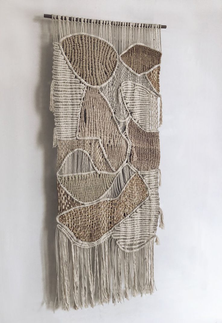 Aug 16, 2020 - MODERN TAPESTRY HAND KNOTTED AND WOVEN FROM NATURAL FIBERS. FOR PRICING INFORMATION CLICK HERE , FOR CUSTOM SIZE PRICING AND ORDERS PLEASE USE THE CONTACT FORM. Diy Wall Hanging Yarn, Macrame Wall Hanging Patterns, Macrame Wall Art, Macrame Decor, Macrame Ideas, Macrame Design, Macrame Patterns, Modern Tapestries, Modern Textiles