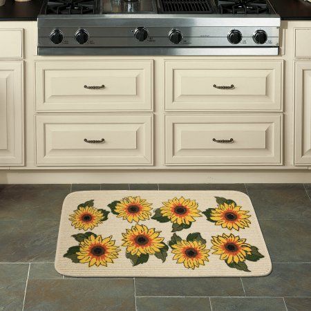 Mainstays Sunflower Kitchen Mat 18 X 30 Walmart Com Sunflower Kitchen Sunflower Kitchen Decor Kitchen Mat