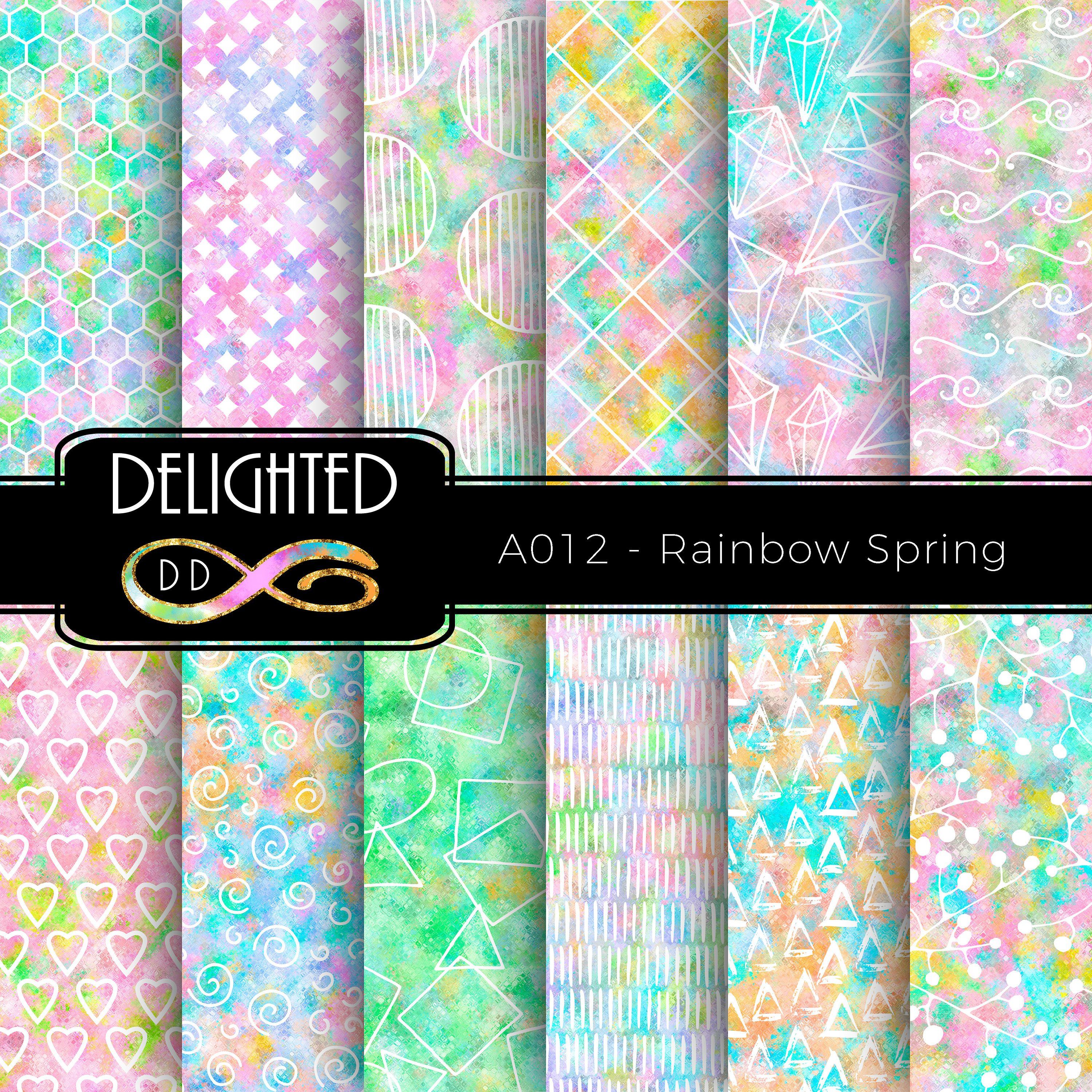 Download Spring digital paper rainbow commercial use colors pastel ...