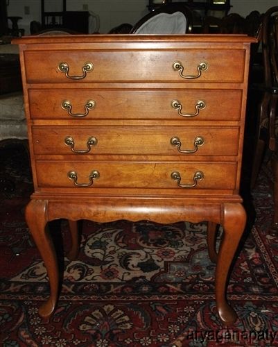 Queen Anne Solid Cherry Silverware Chest Made By Century Antique Queen Anne Solid Cherry Silverware Chest Made By Century