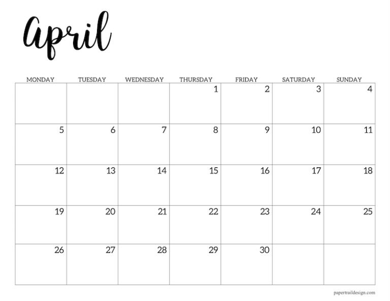 Free Printable 2021 Calendar Monday Start Paper Trail Design Calendar Printables Monthly Calendar Printable 2021 Calendar 2021 calendar monday start free