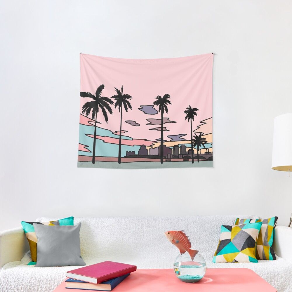 Florida Sunset By Elebea Wall Tapestry Tapestry Wall Tapestry Sun And Moon Tapestry