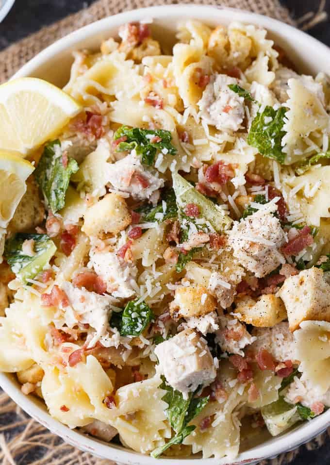 Chicken Caesar Pasta Salad #food