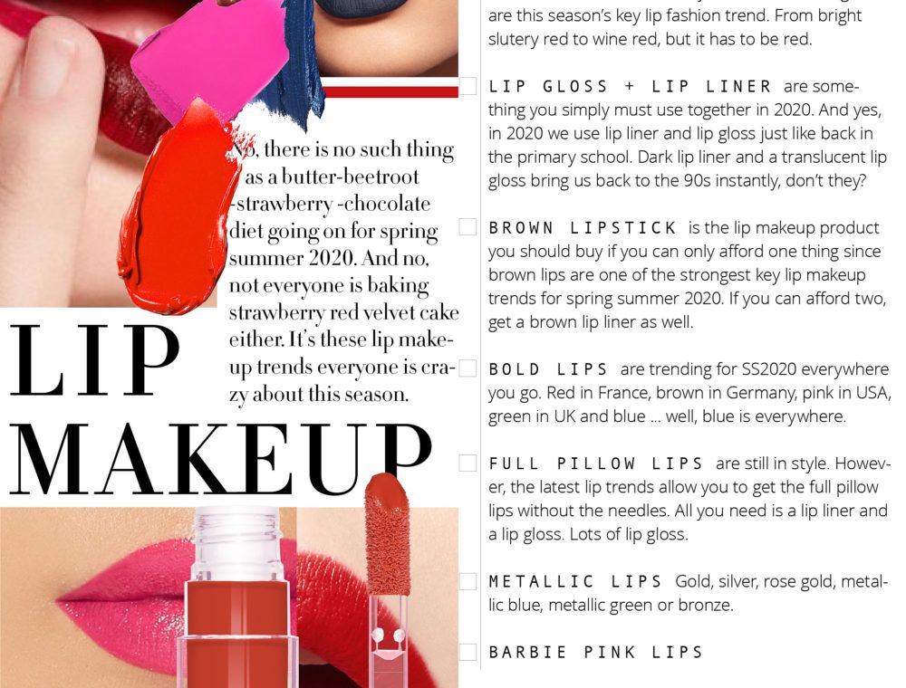 Biggest Lip Makeup Trends For Spring Summer 2020 Lip Makeup