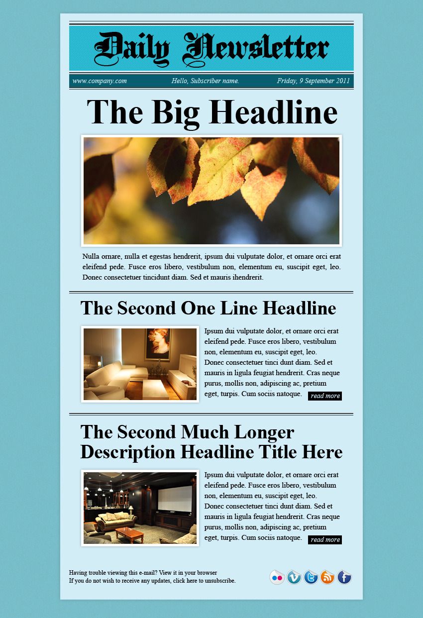 daily newsletter html email template newsletter daily html