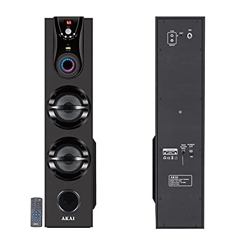 Akai HA-TS50 50W Tower Speaker 2.0 Bluetooth 5.1 Home Audio 25" inch Wooden Cabinet 5.25" Subwoofer 4.0" Dual Mid Range Tweeters Echo Sound Control Full Control Remote Led Display USB FM Party Speaker Home theatre Extreme bass Karaoke Support Check more at https://marketstrend.in/2021/12/29/akai-ha-ts50-50w-tower-speaker-2-0-bluetooth-5-1-home-audio-25-inch-wooden-cabinet-5-25-subwoofer-4-0-dual-mid-range-tweeters-echo-sound-control-full-control-remote-led-display-usb-fm-party-speaker/ Party Speakers, Tower Speakers, Karaoke System, Music System, Sound Control, Remote Control, Wireless Audio, Bluetooth, Blue Led Lights