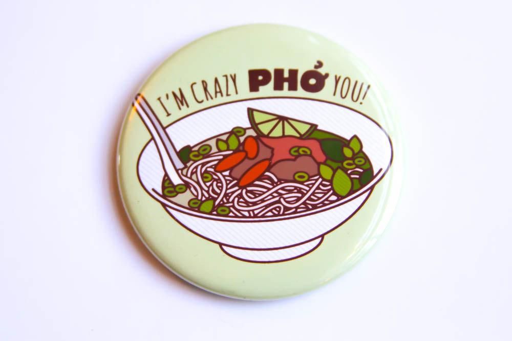 Pinback Button Funny Ramen Magnet or Pocket Mirror Hopeless Ramentic