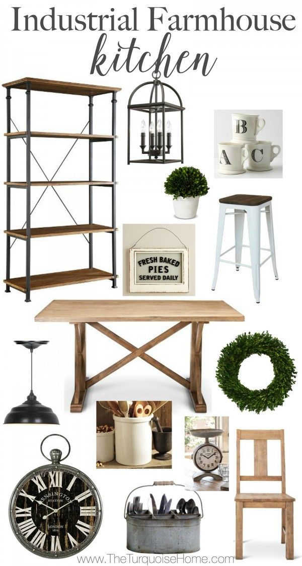 Decorating Shelves in a Farmhouse Kitchen #industrialfarmhouse