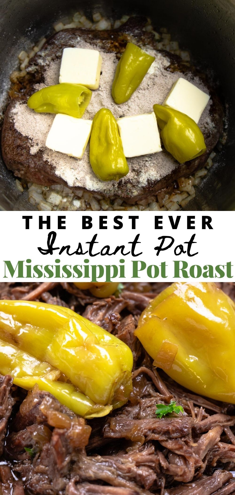 The absolute best instant pot recipe ever. Instant Pot Mississippi Roast is an easy dinner that even picky eaters will love. The chuck roast is fall-apart tender with a flavorful gravy. Instant Pot Pasta Recipe, Best Instant Pot Recipe, Instant Pot Beef, Instant Pot Dinner Recipes, Instant Pot Pressure Cooker, Instant Pot Chuck Roast Recipe Easy, Chuck Roast Pressure Cooker, Best Chuck Roast Recipe, Pressure Cooker Recipes Beef