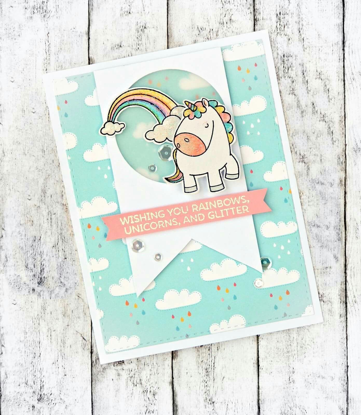 pinstasia sloma on rainbow projects unicorn card
