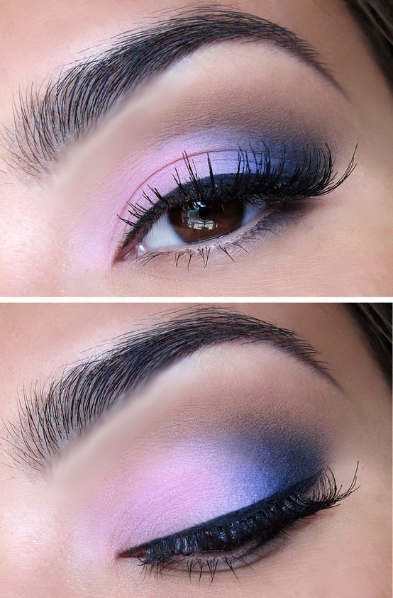 Pink And Lilac Winter Eye Makeup Eye Makeup Blue Makeup