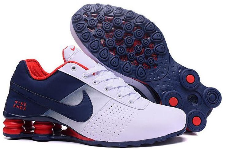 nike shox red white blue