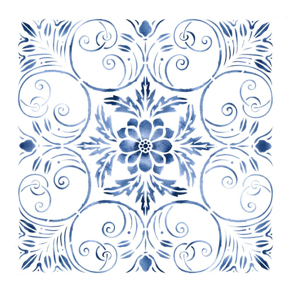 Designer Stencils Stylized Tile Wall StencilDEE922 The Home Depot Designer Stencils Stylized Tile Wall StencilDEE922 The Home Depot