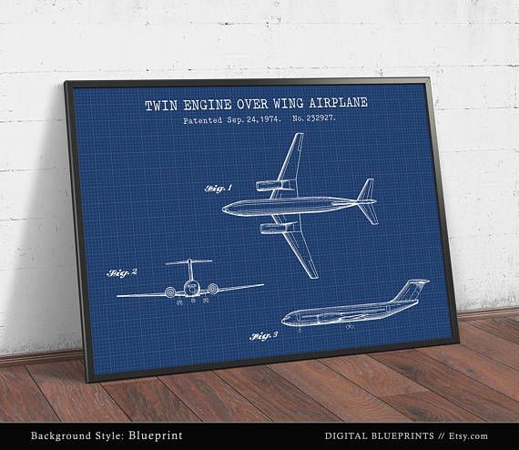 Boeing Airplane Patent Print, Digital Download Blueprint ...