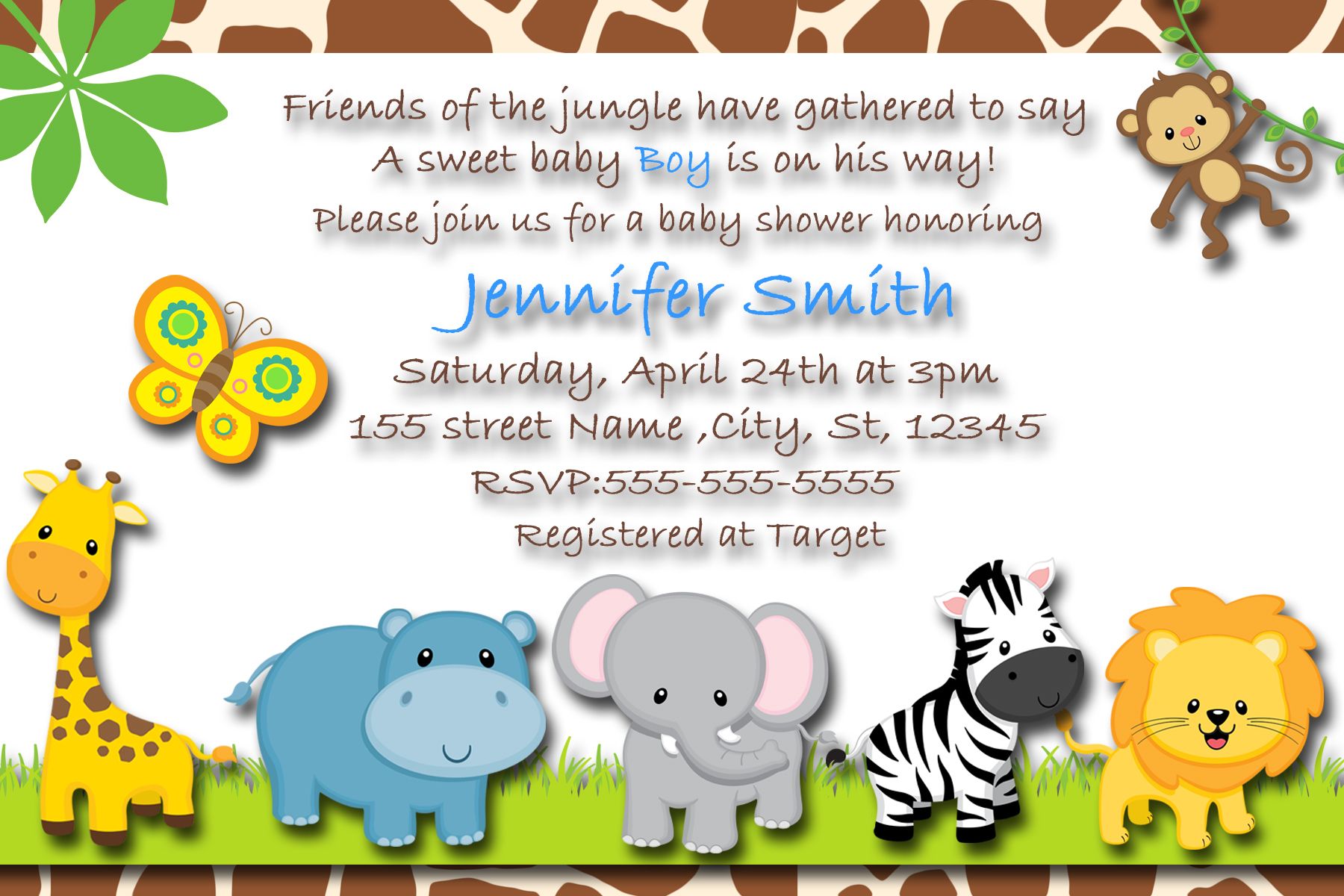 Safari Baby Boy Invitations, Baby Shower Safari Themed Invitations, Baby Safari Baby Boy Invitations, Baby Shower Safari Themed Invitations, Baby