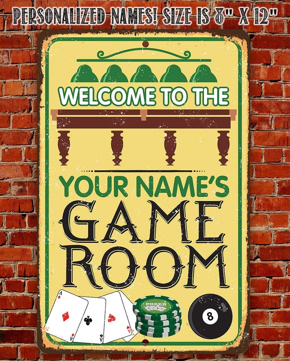 The Morales Family Personalized Red Game Room Metal Sign 106180038637 The Morales Family Personalized Red Game Room Metal Sign 106180038637