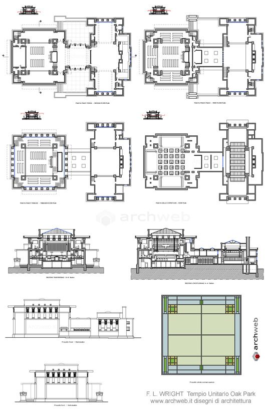 Unity Temple Unitarian, Oak Park IL (1906) Frank Lloyd