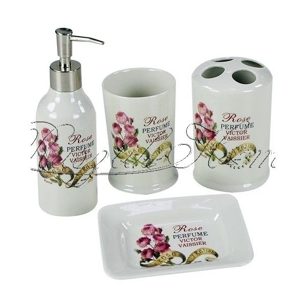 Rose perfume rózsa mintás fürdÅszoba szett rusztik home ... Hisec ajtó