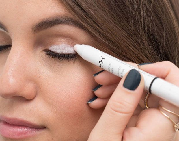 Image result for 1. Cover your eyelid with white liner to make any eyeshadow shade pop.