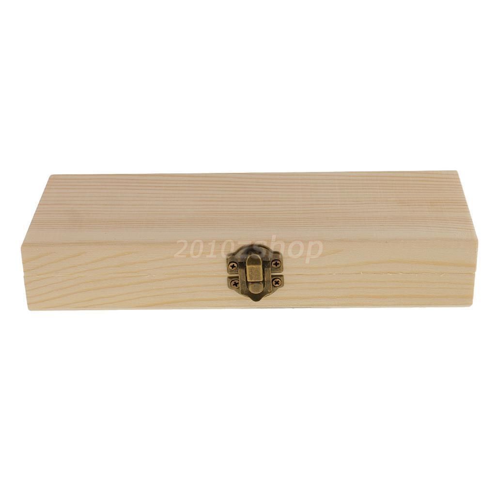 Blank Unfinished Wooden Storage Box Pencil Case for Kids Toy School Painting