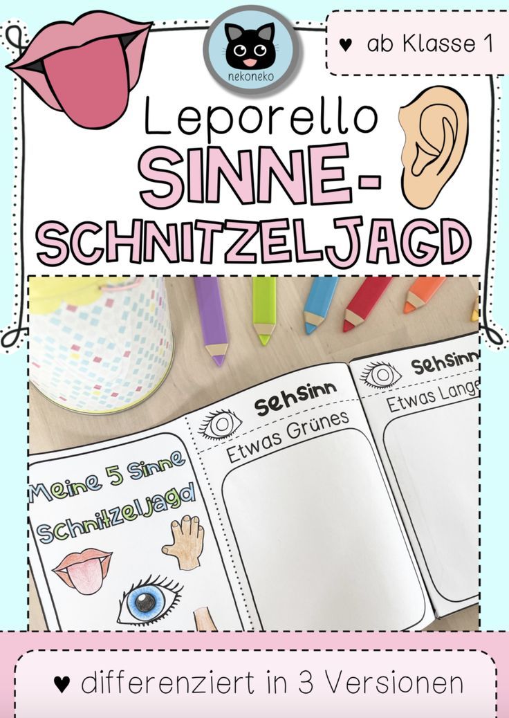 Meine fünf Sinne | Schnitzeljagd | Leporello – Unterrichtsmaterial in den Fächern Biologie & Sachunterricht