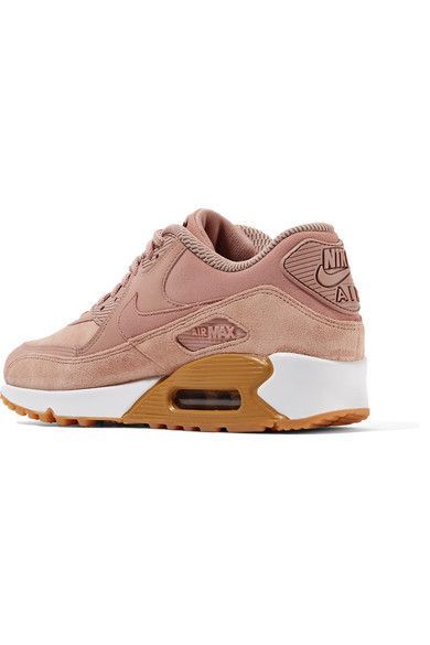 Nike Air Max 90 Suede-trimmed Leather Sneakers - Antique rose ... Nike - Air Max 90 Suede-trimmed Leather Sneakers - Antique rose