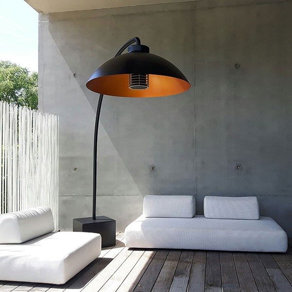 Heatsail Dome Freestanding Electric Patio Heater Floor Lamp In Black With 25 Heat Outdoor Lamps Outdoor Heat Lamp Patio Heater Lamps, Outdoor Heating Lamp