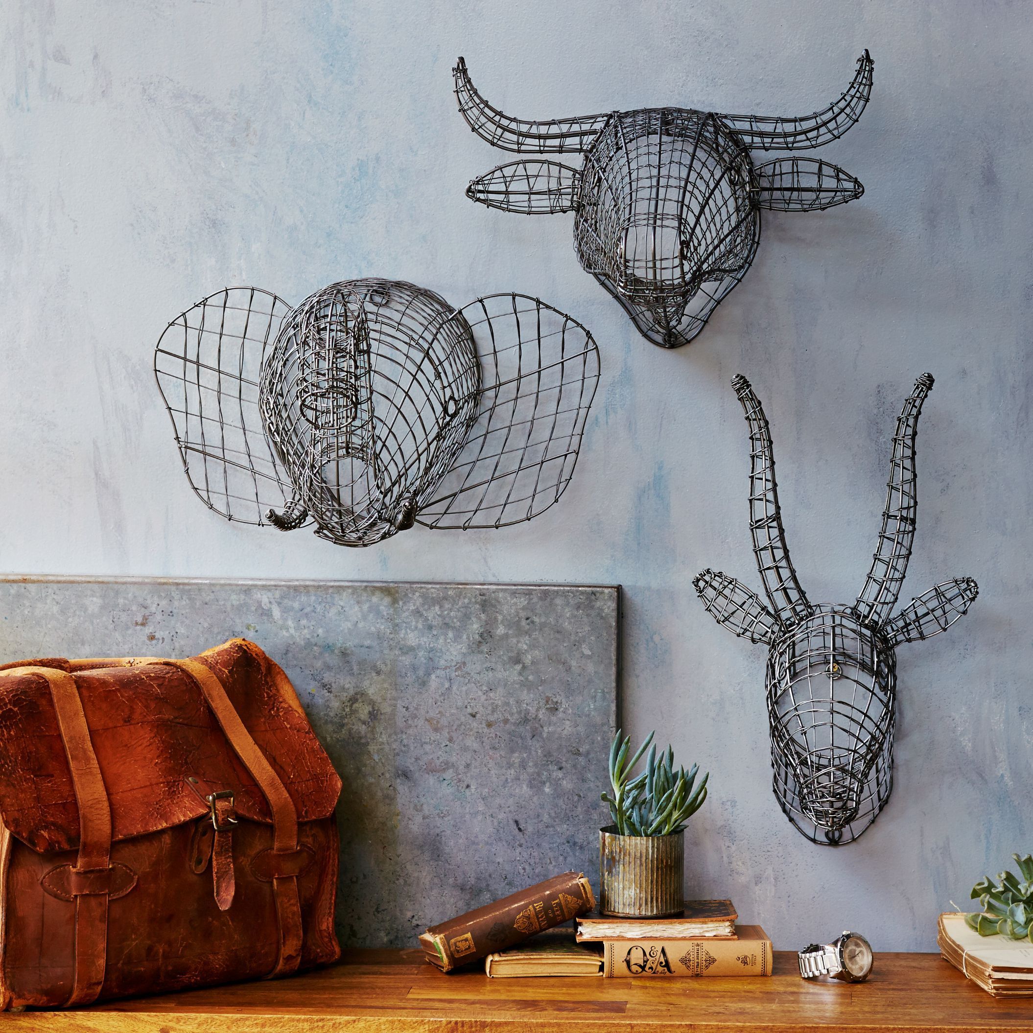 Our Handmade Wire Animal Busts Feature Intricate Wire Construction With Our Handmade Wire Animal Busts Feature Intricate Wire Construction With