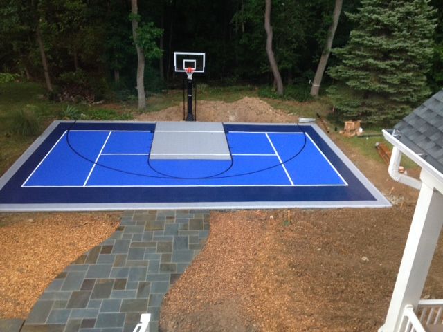 A Snapsports Multi Court With Bounce Back Tiles In Washington Dc With A Proformance Hoops Proview 554 Basketball G Backyard Sports Backyard Outdoor Landscaping