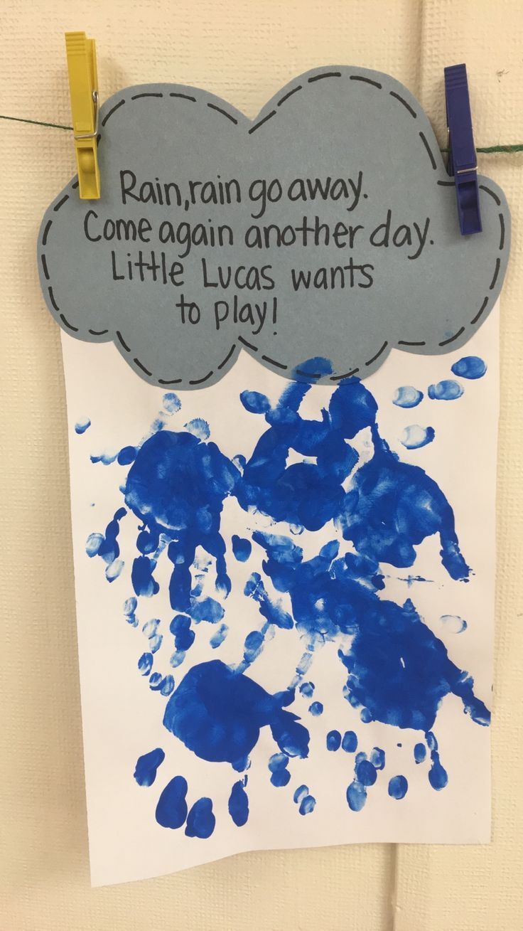 April showers. Rain, rain, go away! Great project for daycare, preschool, or a… - easy crafts