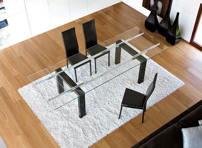 Modern Unico Boma Extending Glass Top Dining Table with ... Modern Unico Boma Extending Glass Top Dining Table with ... on Modern Boma Ideas id=54743