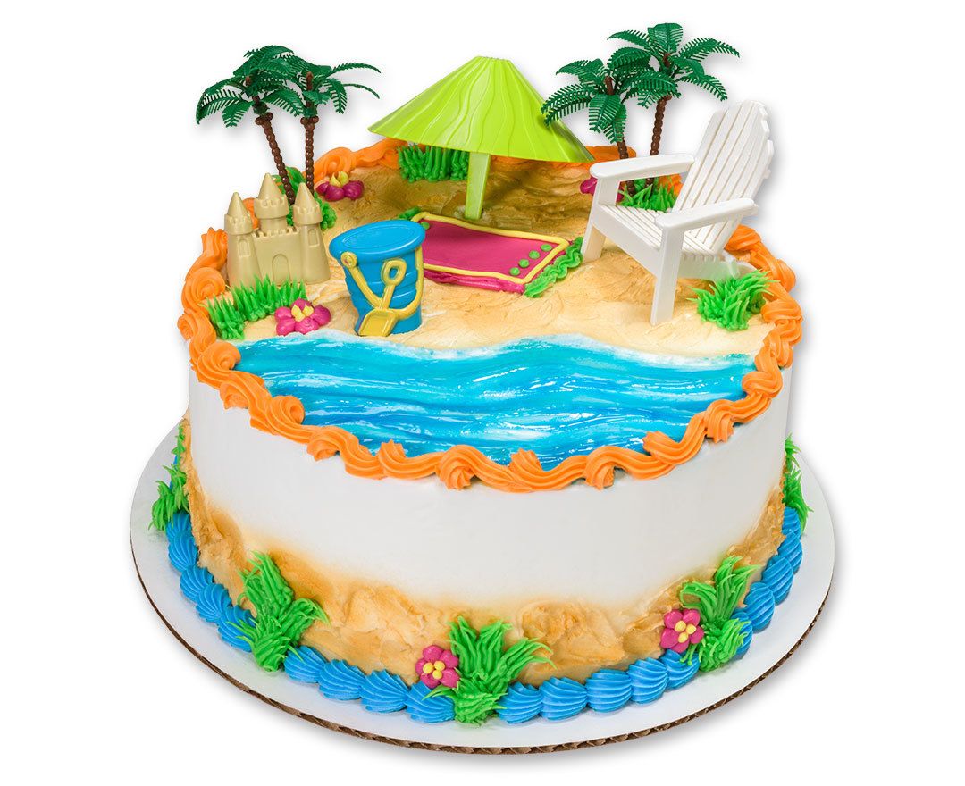 Plastic Cake Topper Kit For Hawaiian Birthday Sheet Cake Plastic Cake Topper Kit For Hawaiian Birthday Sheet Cake