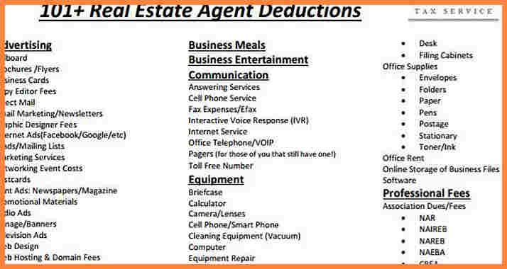 real estate agent expenses spreadsheet deduction cheatsheet cover