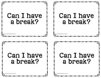 Break Cards | Social emotional learning, Therapeutic activities